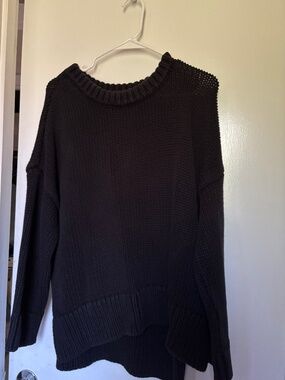 Zara Chunky Knit Oversized Sweater - Black